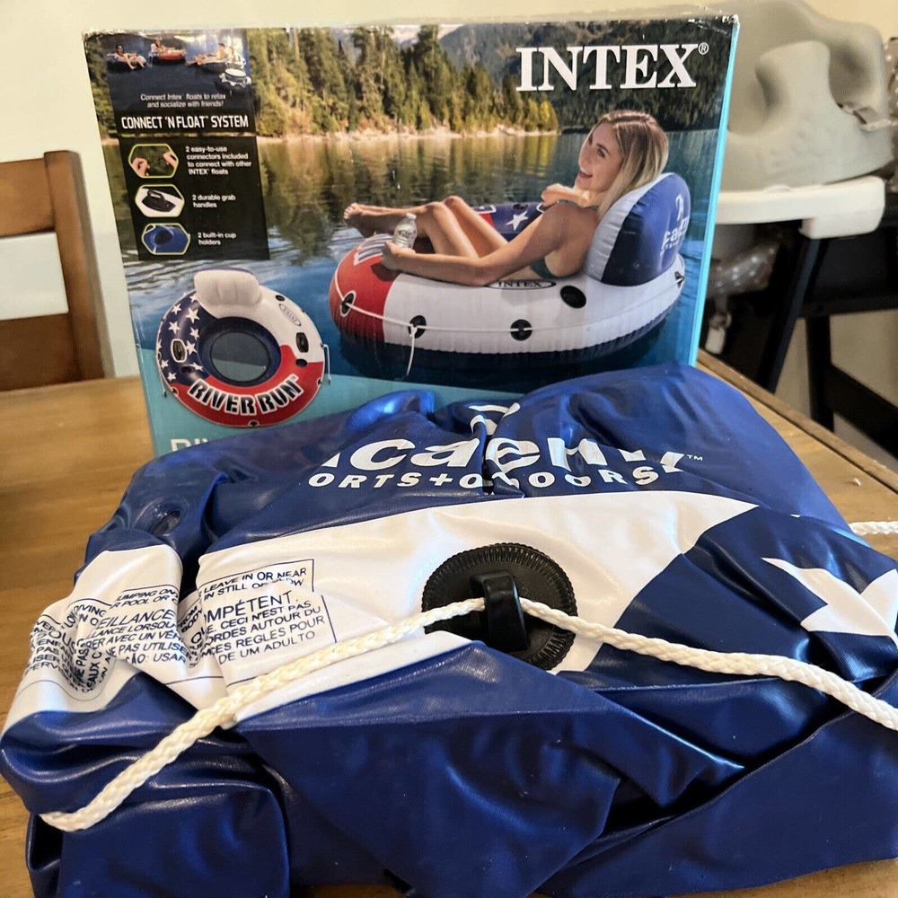 Intex River Run 1 One Person Lounge Inflatable River Floating Tube 53in NEW USA